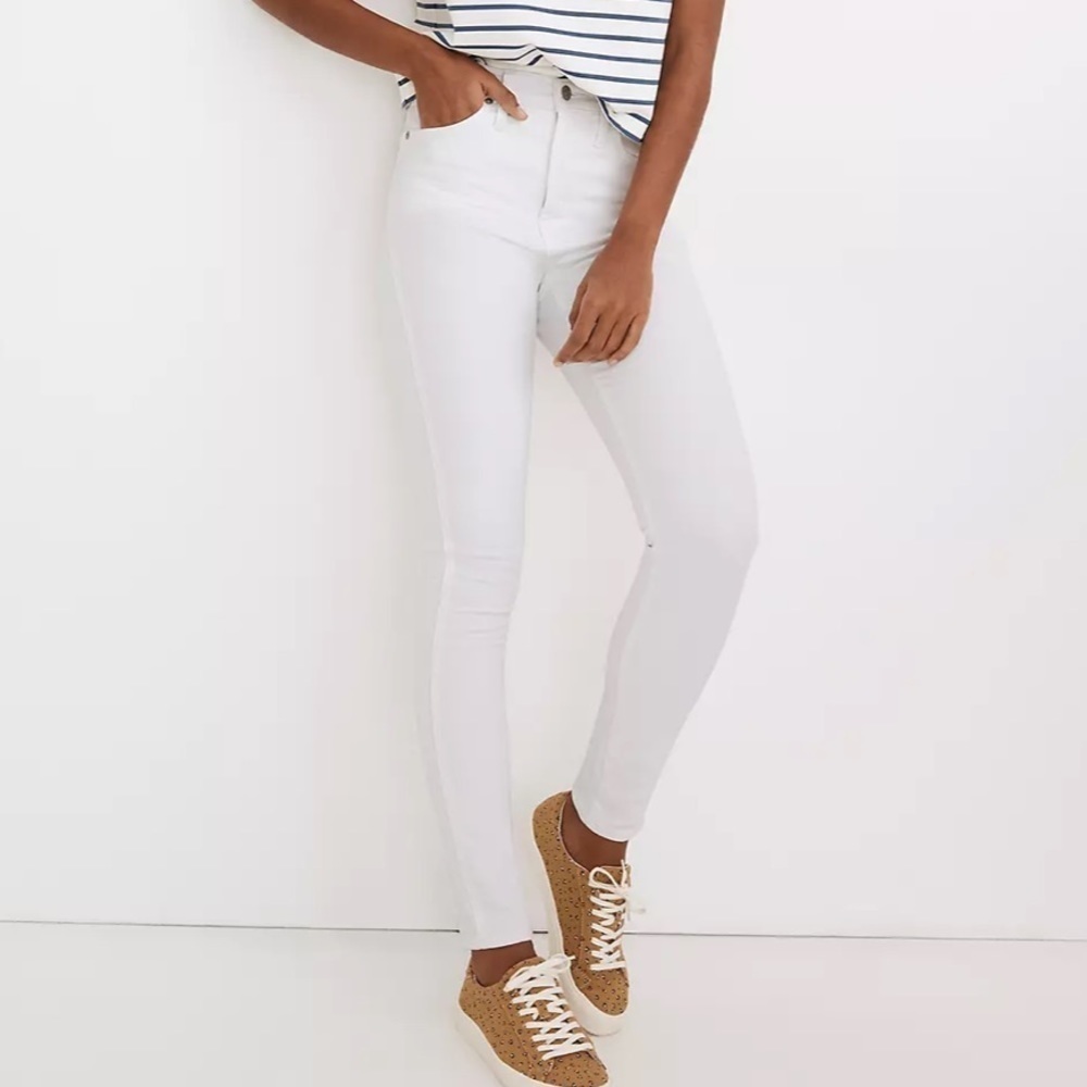 Madewell 10” high rise skinny jeans pure white